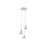 Lampa wisząca potrójna biała ze złotym 130 cm HERMANOS 