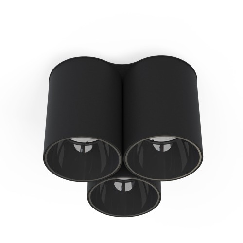 LAMPAMI - tuby sufitowe czarne, potrójna lampa sufitowa czarna, czarna lampa tuby sufitowe, lampa do kuchni