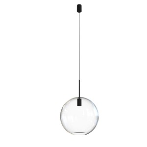  Lampa wisząca czarna klosz szklana kula przezroczysta 130 cm 1xE27 SPHERE XL
