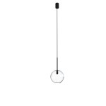 Lampa wisząca czarna klosz szklana kula przezroczysta 130 cm 1xG9 SPHERE S