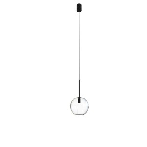 Lampa wisząca czarna klosz szklana kula przezroczysta 130 cm 1xG9 SPHERE S
