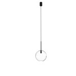 Lampa wisząca czarna klosz szklana kula przezroczysta 130 cm 1xE27 SPHERE M