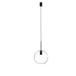 Lampa wisząca czarna klosz szklana kula przezroczysta 130 cm 1xE27 SPHERE L