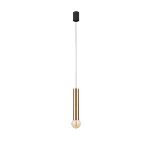 LAMPAMI - złota tuba wisząca, lampa wisząca złota, lampa nad stół, złota lampa tuba wisząca