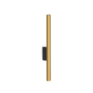 Złoty kinkiet nowoczesny tuba 40 cm 2xG9 lity mosiądz LASER WALL