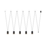 Nowoczesna lampa wisząca czarna ze złotym 122 cm 5xGU10 MORE TONE