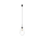  Elegancka lampa wisząca pojedyncza z czarnym 188 cm szklana kula przezroczysta 1xE27 PEAR M