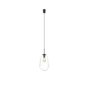  Elegancka lampa wisząca pojedyncza z czarnym 188 cm szklana kula przezroczysta 1xE27 PEAR M