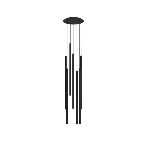 LAMPAMI - lampa wisząca do salonu, tuby wiszące czarne, czarna lampa wisząca