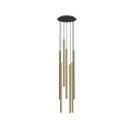 LAMPAMI - lampa wisząca do salonu, tuby wiszące złote, złota lampa wisząca
