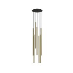 Złota lampa wisząca tuby sufitowe 172 cm lity mosiądz LASER 1000 