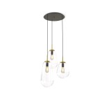 Elegancka lampa wisząca 130 cm szklane kule przezroczyste 3xE27 PEAR