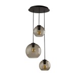  Lampa wisząca potrójna klosze szklane kule dymione 3xE27 VETRO 