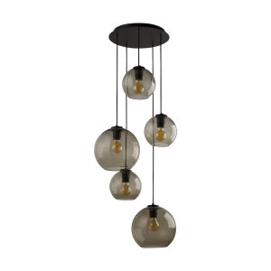 Lampa wisząca klosze szklane kule dymione 120 cm 5xE27 VETRO 