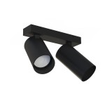 Lampa sufitowa czarna podwójna punktowa regulowana 2xGU10 MONO 
