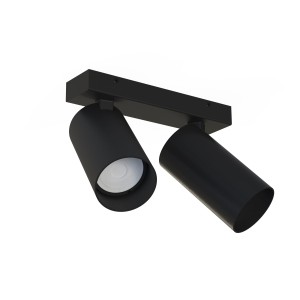 Lampa sufitowa czarna podwójna punktowa regulowana 2xGU10 MONO 