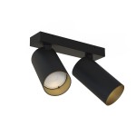 Lampa sufitowa czarna ze złotym podwójna punktowa regulowana 2xGU10 MONO 