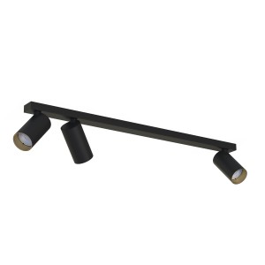 Lampa sufitowa potrójna czarna ze złotym listwa 70 cm 3xGU10 MONO 