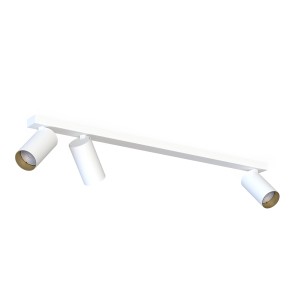 Lampa sufitowa potrójna biała ze złotym listwa 70 cm 3xGU10 MONO 