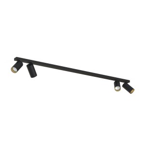 Lampa sufitowa czarna ze złotym listwa 118 cm 4xGU10 MONO 