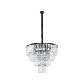 LAMPAMI - lampa wisząca kryształki czarna, lampa pojedyncza wisząca, lampa do salonu, żyrandol do salonu