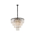 LAMPAMI - lampa wisząca kryształki czarna, lampa pojedyncza wisząca, lampa do salonu, żyrandol do salonu