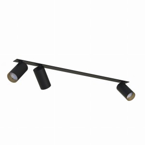 Lampa sufitowa potrójna czarna ze złotym listwa podtynkowa 70 cm 3xGU10 MONO SURFACE