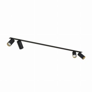 Lampa sufitowa czarna ze złotym listwa podtynkowa 118 cm 4xGU10 MONO SURFACE 
