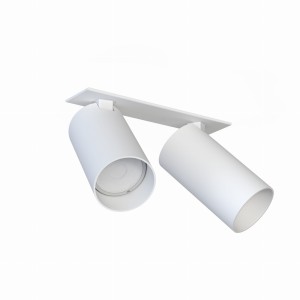Lampa sufitowa podwójna biała punktowa podtynkowa 2xGU10 MONO SURFACE 