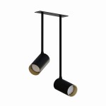 Lampa sufitowa wisząca czarna ze złotym podwójna podtynkowa 2xGU10 MONO SURFACE LONG 