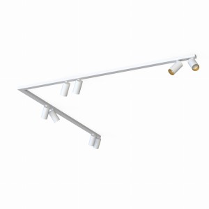 Lampa narożna sufitowa biała ze złotym 2x150 cm 8xGU10 MONO CORNER