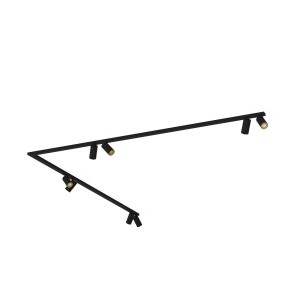 Lampa narożna sufitowa czarna ze złotym 2x200 cm 8xGU10 MONO CORNER 
