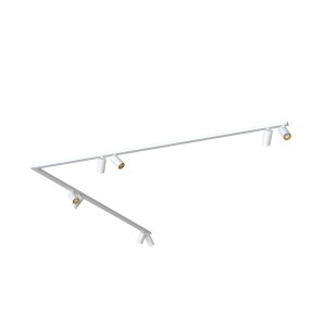 Lampa narożna sufitowa biała ze złotym 2x200 cm 8xGU10 MONO CORNER 