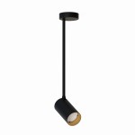  Lampa sufitowa wisząca czarna ze złotym pojedyncza regulowana 1xGU10 MONO LONG M 