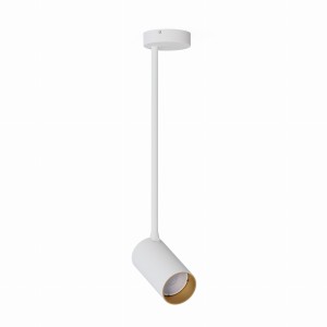 Lampa sufitowa wisząca biała ze złotym pojedyncza regulowana 1xGU10 MONO LONG M 