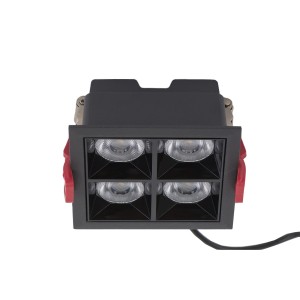 Plafon ledowy czarny kwadratowy 9x9 cm podtynkowy 4000K MIDI LED RECESSED