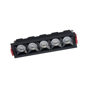 Plafon ledowy czarny prostokątny podtynkowy 5x20 cm 4000K MIDI LED RECESSED