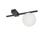 Lampa sufitowa czarna pojedyncza biała kula 1xG9 PIK