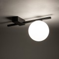 LAMPAMI - białe kula sufitowa, lampa sufitowa kula, podwójna lampa sufitowa, czarna lampa białe kule