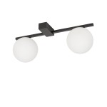 Lampa sufitowa czarna podwójna klosze białe kule 2xG9 PIK 