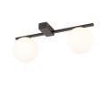 LAMPAMI - białe kule sufitowe, lampa sufitowa kule szklane, podwójna lampa sufitowa, czarna lampa białe kule