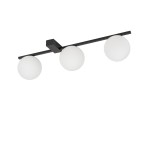 Lampa sufitowa czarna potrójna klosze białe kule 3xG9 PIK 