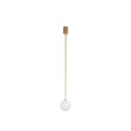 LAMPAMI - lampa wisząca nowoczesna, lampa pojedyncza kula wisząca, lampa do salonu kula biała, złota lampa