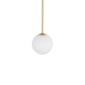 LAMPAMI - lampa wisząca nowoczesna, lampa pojedyncza kula wisząca, lampa do salonu kula biała, złota lampa