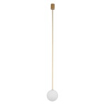 Długa lampa biała kula wisząca ze złotym 140 cm 1xG9 KIER L