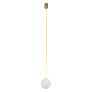 Długa lampa biała kula wisząca ze złotym 140 cm 1xG9 KIER L