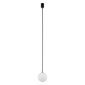 Długa lampa biała kula wisząca z czarnym 140 cm 1xG9 KIER L