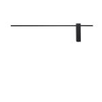 Minimalistyczny kinkiet ledowy czarny 120 cm z włącznikiem 3000K MOTIVE LED L