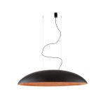 Duża lampa wisząca nowoczesna czarna z miedzianym, długość 250 cm CANOE 