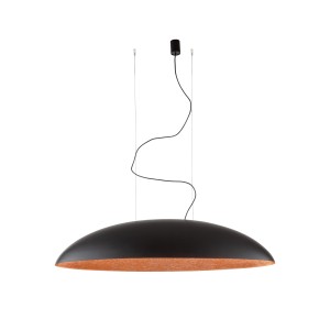 Duża lampa wisząca nowoczesna czarna z miedzianym, długość 250 cm CANOE 